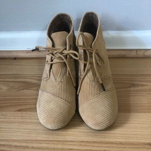 Corduroy Suede Desert Wedge Bootie